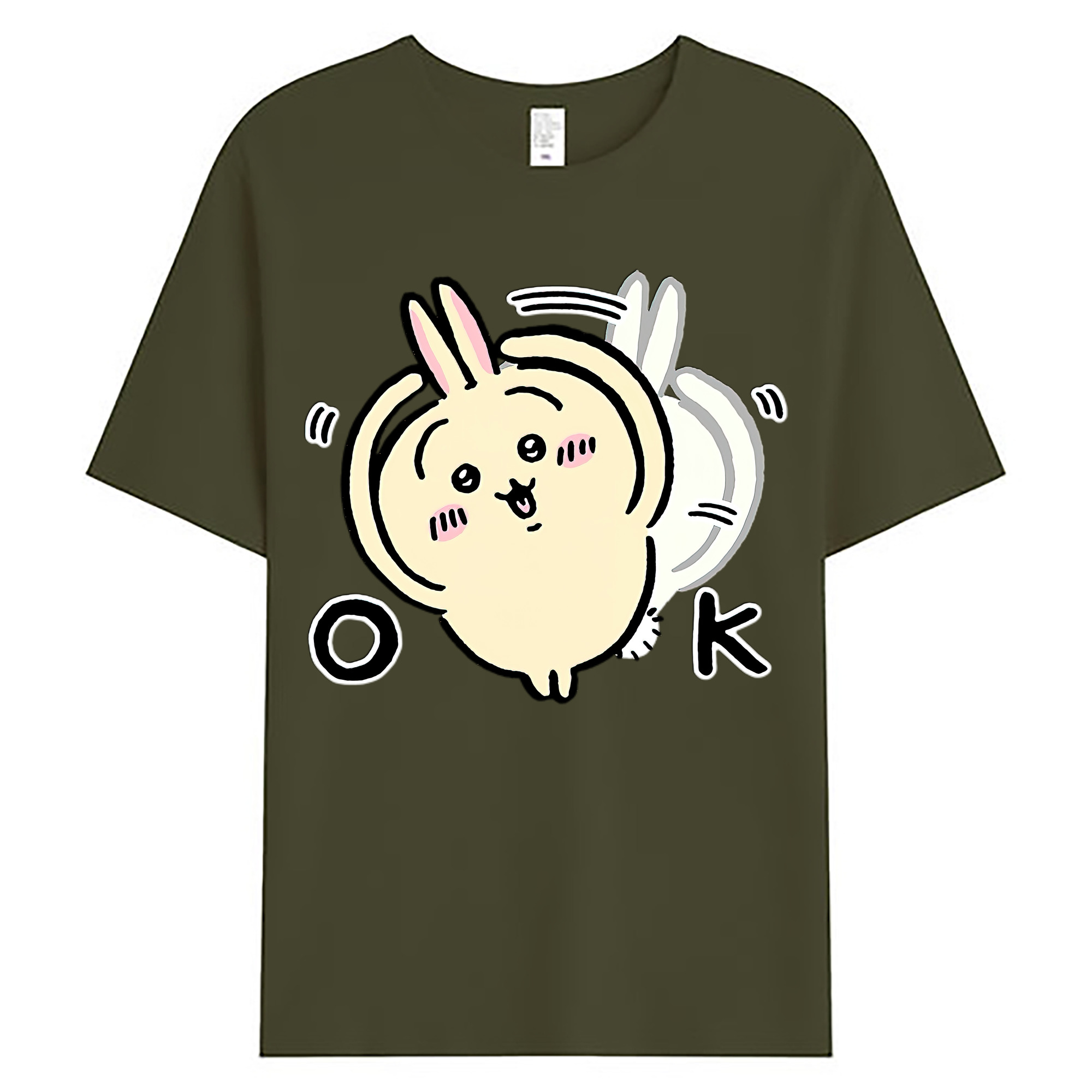 （画像用） ちいかわ うさぎ Chii-kawa usagi 綿100％ メンズ半袖Tシャツ｜肌触りやわらか＆通気性